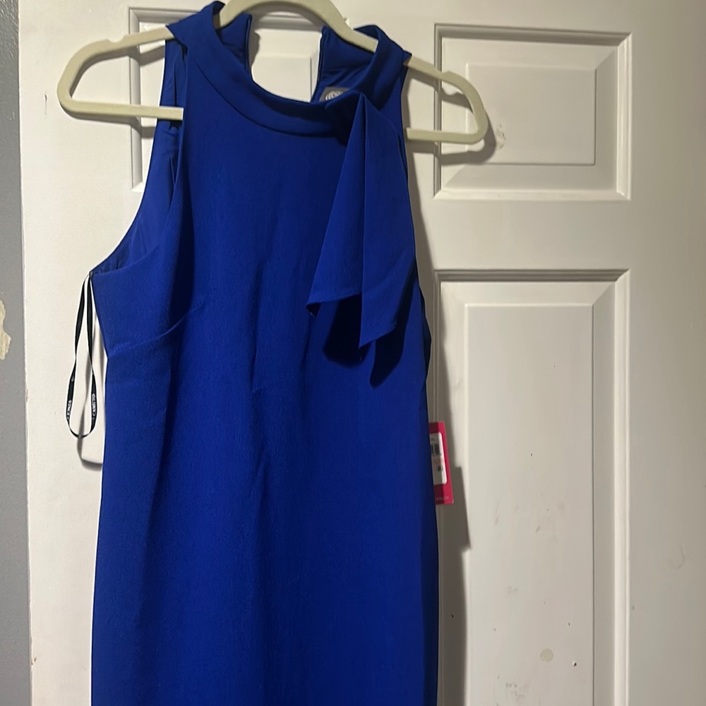 Vince Camuto Blue High Neck Dress